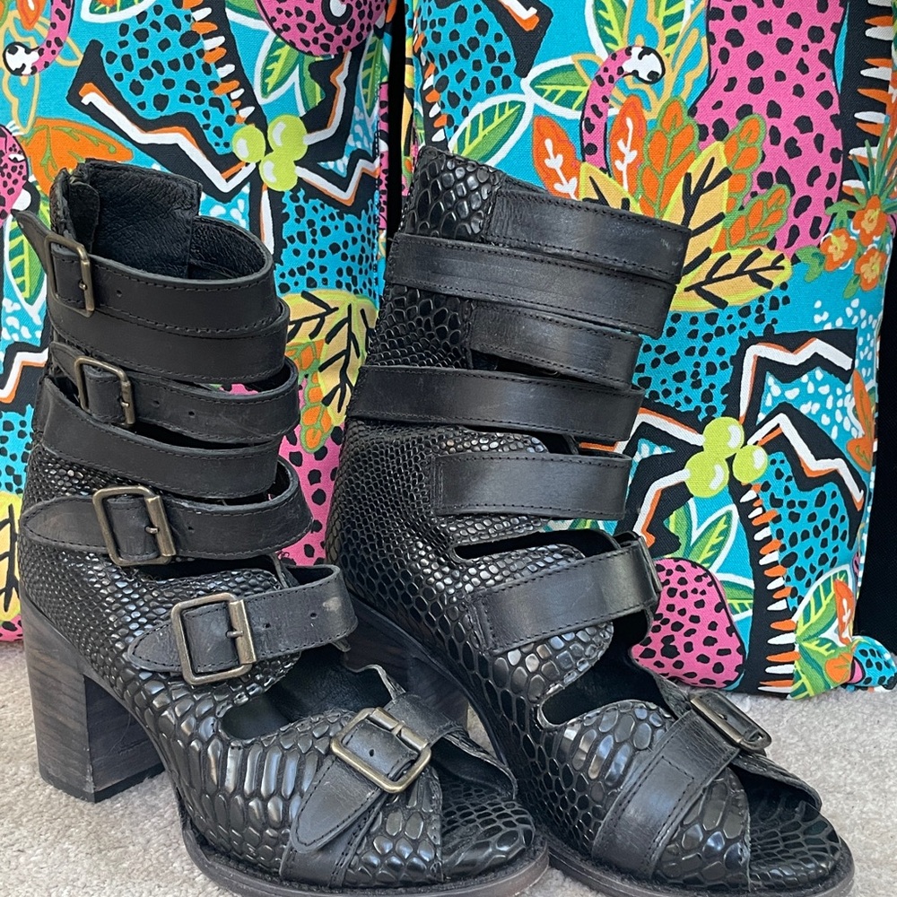 Freebird by Steven Black Strappy Heeled Boots